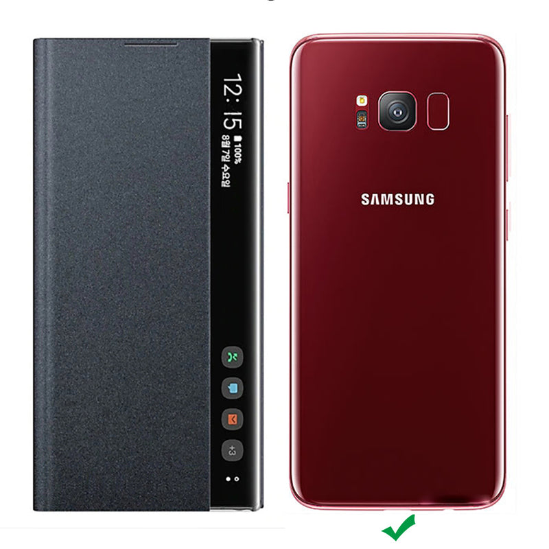 Bakeey Foldable Flip Smart Sleep Window View Stand PU Leather Protective Case for Samsung Galaxy S8