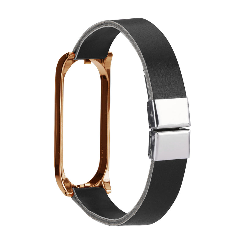 Bakeey Retro Butterfly Push Button Deployment Buckle PU Leather Watch Band Strap Replacement for Xiaomi Mi band 3 Xiaomi Mi band 4