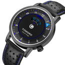 TOMORO TMR1018 Creative Dial Fashion Leather Strap Men Quartz Watch