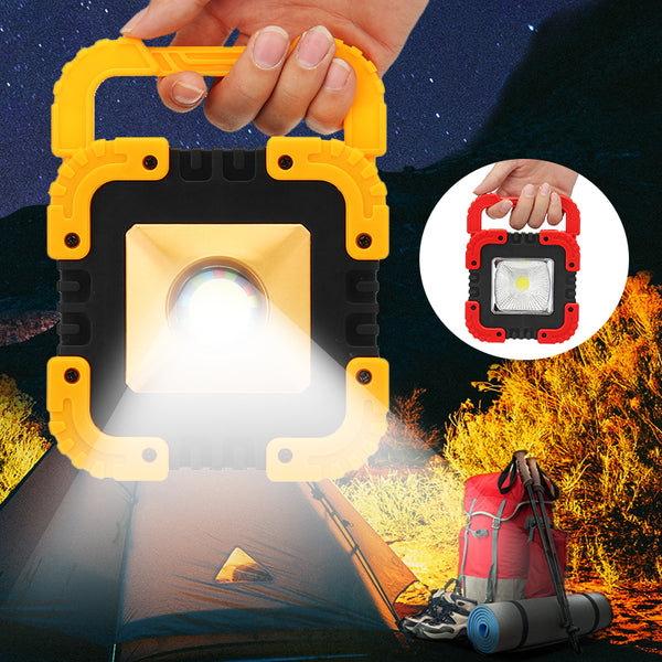 Portable Solar/USB Charge COB LED Work Light Rechargeable Emergency Flood Camping Lamp