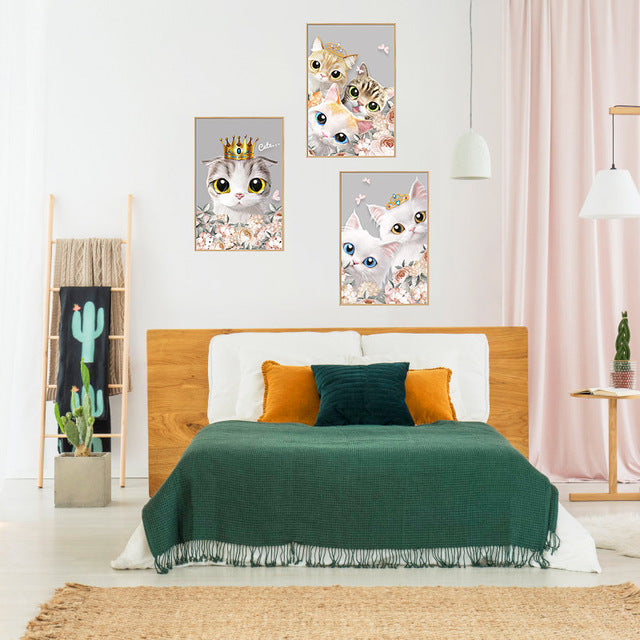3Pcs/1Set DIY Princess Photo Frame Cat Decoration Paste Ins Wind Wall Sticker