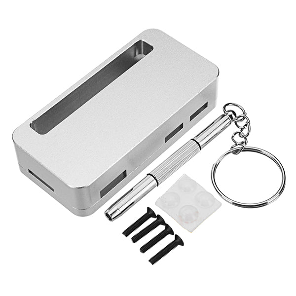 Black/Silver Aluminum Alloy Protective Case Enclosure Box With Screwdriver For Raspberry Pi Zero