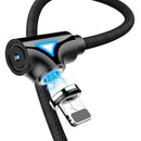 FLOVEME 90 Degree Angle Micro USB LED Magnetic Braided Fast Charging Data Cable 1M For Smart Phone