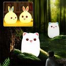 LED Small Night Light Sleeping Lamp Baby Room Rabbit Bear Light Kids Bed Lamps Remote Control