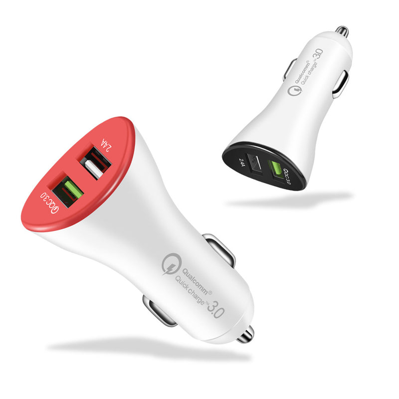 OLAF 2.4A Dual USB Quick Charger QC 3.0 USB Car Charger For iPhone 8 Samsung S9