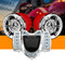 3 Inch bluetooth Motorcycle Stereo Audio Speakers Waterproof USB MP3 FM Player Clock Display
