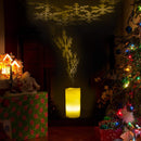 Battery PoweredChristmas Snowflake LED Candle Light Flameless Projection Flickering Remote Control