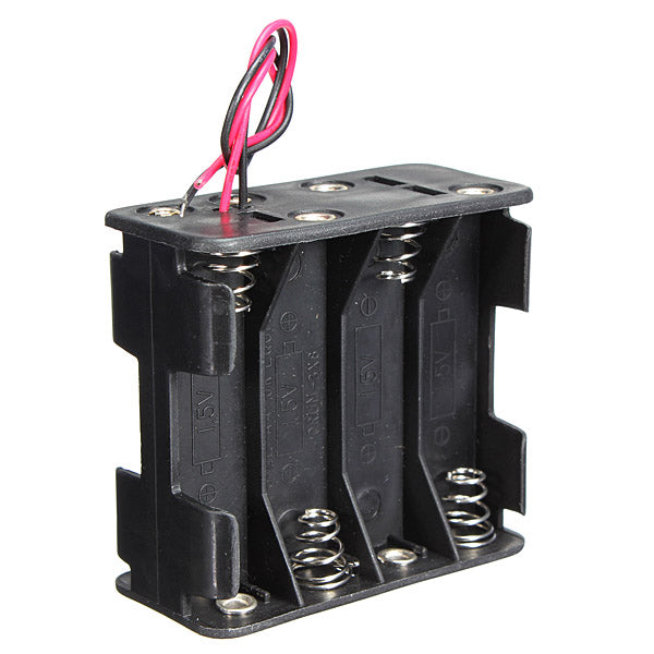 10pcs 12V 8 x AA Battery Clip Slot Holder Stack Box Case 6 Inch Leads Wire