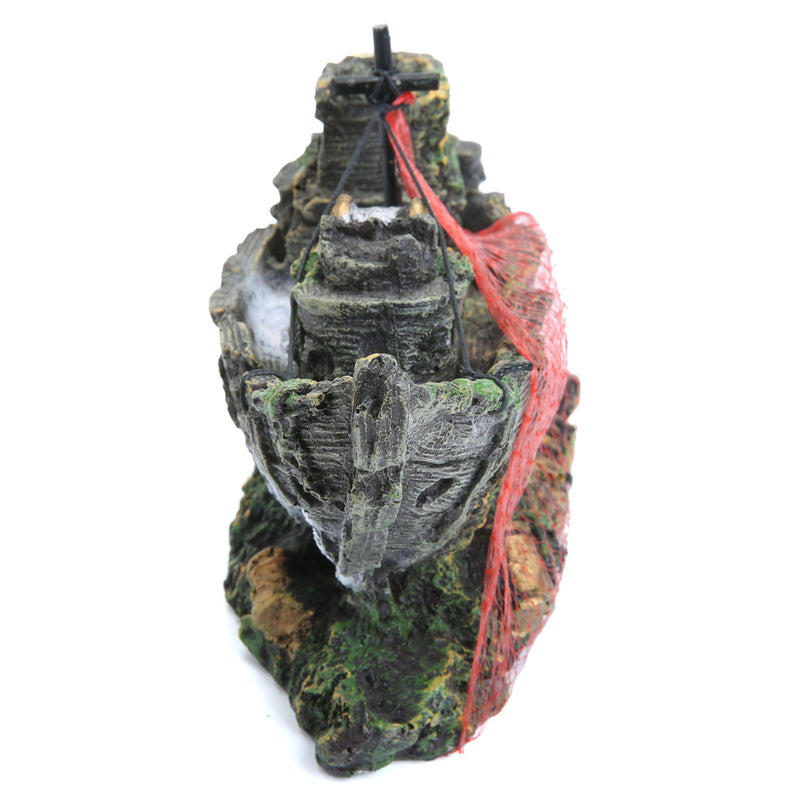Aquarium Ornament Wreck Sailing Boats Sunk Ship Destroyer Fish Tank Cave Decor Model