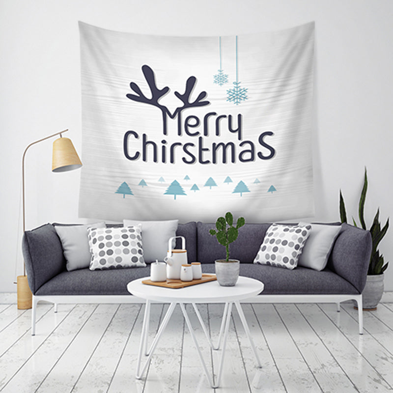 Loskii LWG7 Christmas Tapestry Wall Hanging Santa Print Tapestry Art Home Decor Christmas Decorations For Home