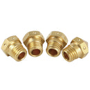 4Pcs MK10 1.75mm/0.4mm Brass M7 Thread Extruder Hotend Nozzle for 3D Printer