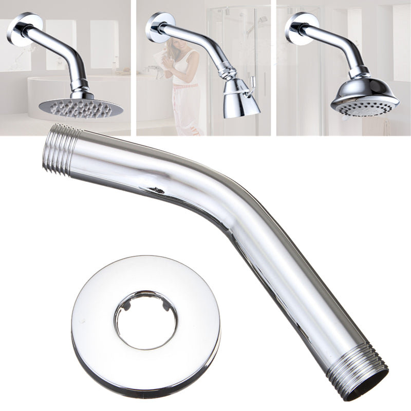 6 Inch Wall Mount Chrome Shower Arm Bathroom Shower Extension Head with Flange