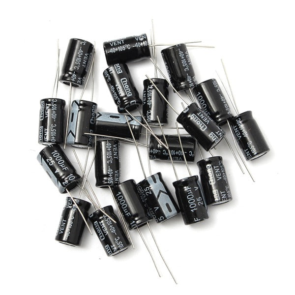 20pcs 1000uF 25V Radial Electrolytic Capacitor 10 x 17mm 105C