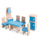 Doll House Miniature Wooden Furniture Bathroom Kitchen Living Room Bedroom Set Kid Toys