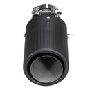 Matte Carbon Fiber Car Exhaust Pipe Tail Muffler Tip LED Light 63mm IN-102mm OUT
