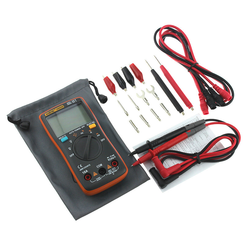 ANENG AN8000 Orange Digital Multimeter Voltmeter Ammeter Ohmmeter Volt AC DC Ohm Tester Meter + Test Lead Set