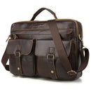 11L Men Genuine Leather Business Briefcase Messenger Shoulder Laptop Tote Handbag Outdoor Travel