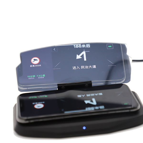 Bakeey HUD Head Up Display Qi Wireless Charger Car Cell Phone GPS Navigation Image Reflector