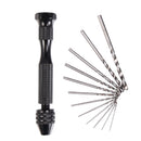 Mini Hand Drill and 30pcs 0.5mm-3mm Twist Drill Bit Model Craft Tools Rotary Tool