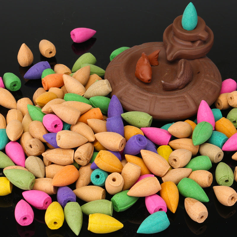 130Pcs/Bag Backflow Incense Cones Mix Fragrance Home Furnace Burner Fragrant Incense