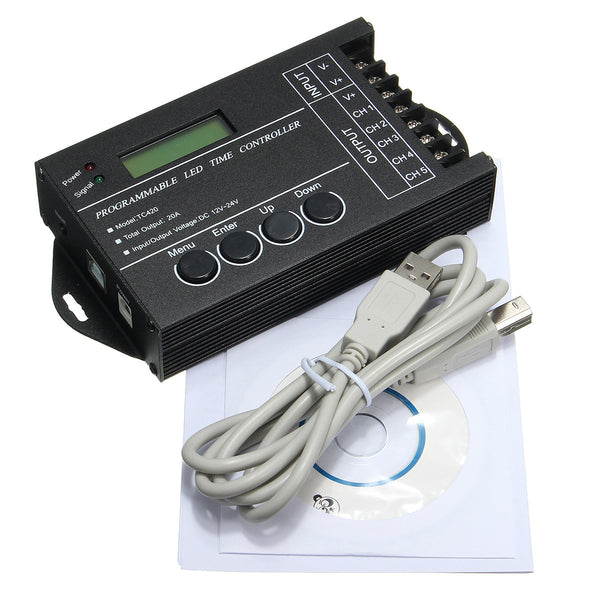 Programmable LED Time Controller DC12V/24V 5 Channels Dimmer RGB