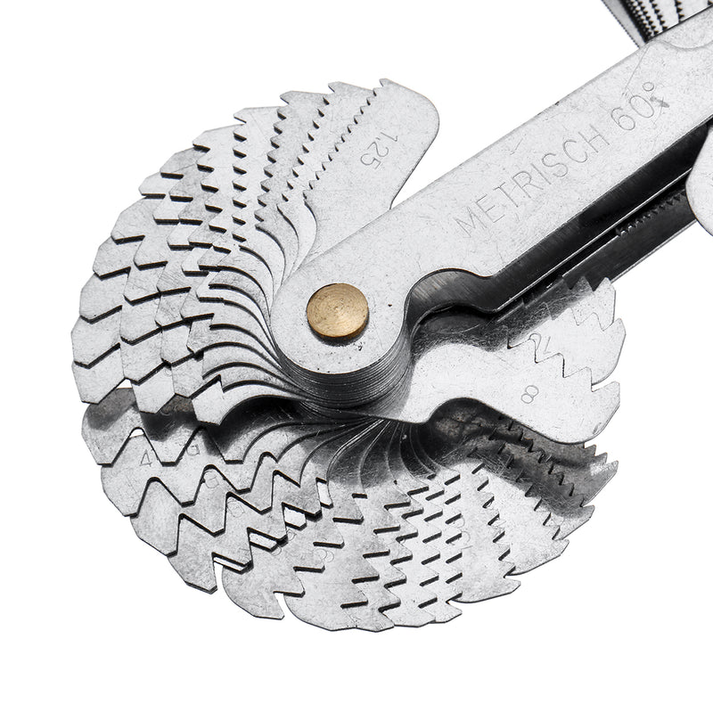 28Pcs Blades Whitworth UK 55 Degree Screw Pitch Thread Measuring Gauge Tool