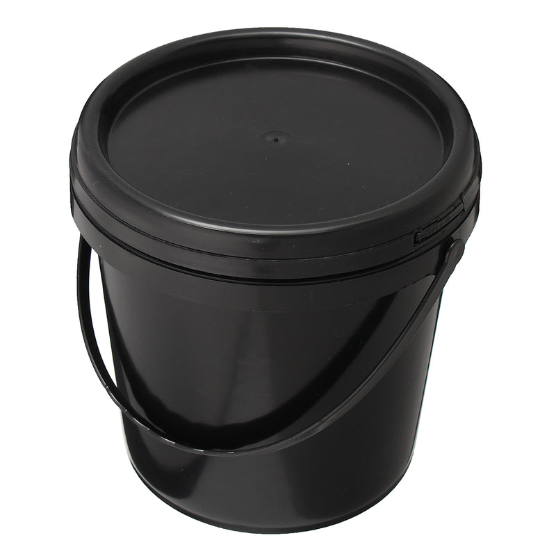 5L Plastic Round Water Bucket Hydroponics System DWC Black Thick Chemical Barrel with Lid Handle
