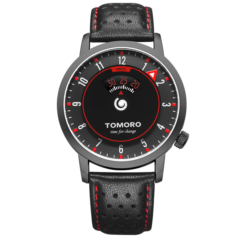 TOMORO TMR1018 Creative Dial Fashion Leather Strap Men Quartz Watch