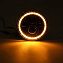 7'' 75W 6000K DRL Amber Halo Angle Eyes Projector LED Round Headlights Hi/Lo Beam Turn signal Light For Harley/Yamaha/Jeep