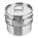 500ml Stainless Steel Cooking Pot Foldable Portable Camping Picnic BBQ Cooking Tool