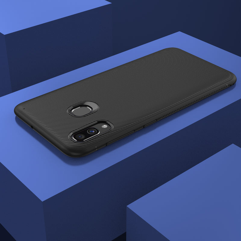 Bakeey Carbon Fiber Protective Case For Samsung Galaxy A40 2019 Shockproof Soft TPU Back Cover