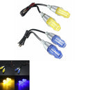 3W Bulb Universal Motorcycle Bike LED Light Turn Signals Blue/Yellow