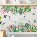DIY Tropical Leaves Plant Flower Wall Sticker Art Home Decor Office Decal Mural