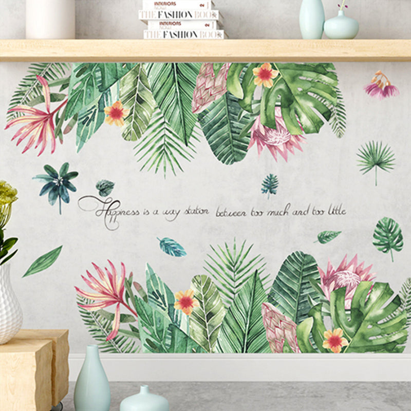 DIY Tropical Leaves Plant Flower Wall Sticker Art Home Decor Office Decal Mural