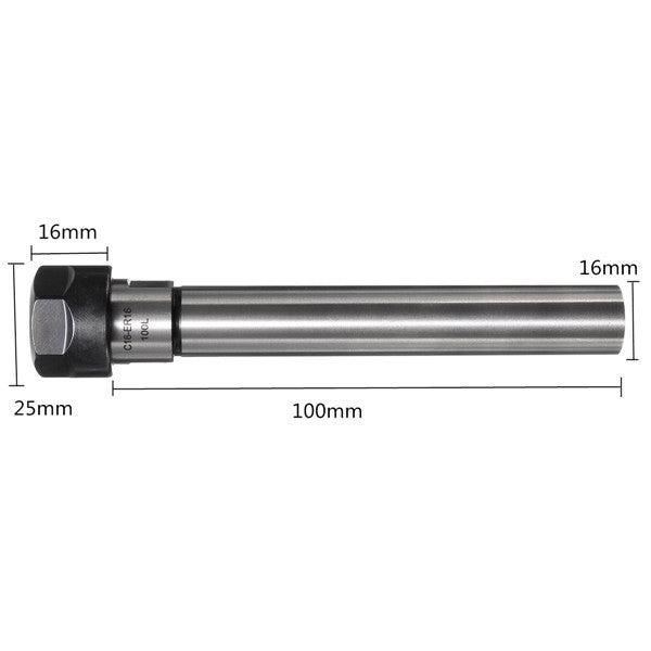 C16 ER16 100L Straight Shank Collet Chuck Holder 100mm CNC Milling Tool Holder