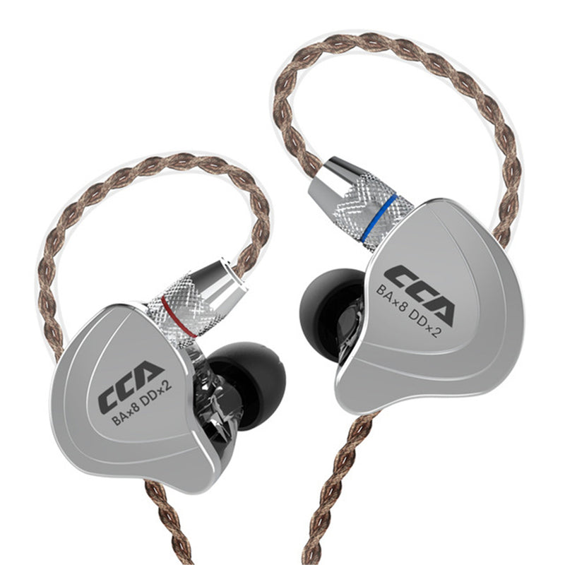 CCA C10 4BA+1DD 3.5mm 4 Balanced Armatured 1 Dynamic In Ear 10 Drive Units Earphone HiFi DJ Monitor Sports Headphone With Mic Detachable Cable