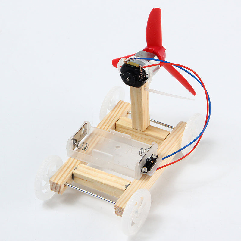 3pcs DIY Technology Invention Single-wing Wind Car Assembly Model DIY Car Kit