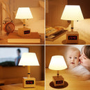 LED Remote Control Desk Lamp USB Charging with Clock Table Lamp Dimmable Bedroom Bedside Night Light