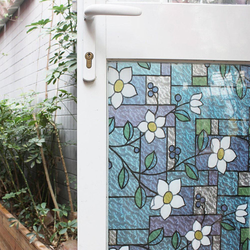 2M*45cm Window Film Privacy Static Cling Stained Glass Sticker Home Office Decor