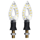 Pair 12V Motorcycle LED Turn Signal Indicator Lights Strobe Flash Blinker Amber Blue Lamp Universal