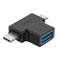 CE-LINK Type-C + Micro USB Male to USB 3.0 Female OTG Adapter Connector for Android Phones Tablets