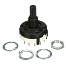 2pcs 1 Pole 12 Way 0.3A 250VAC Black Rotary Switch Solder Terminals Car 18 Teeth Shaft