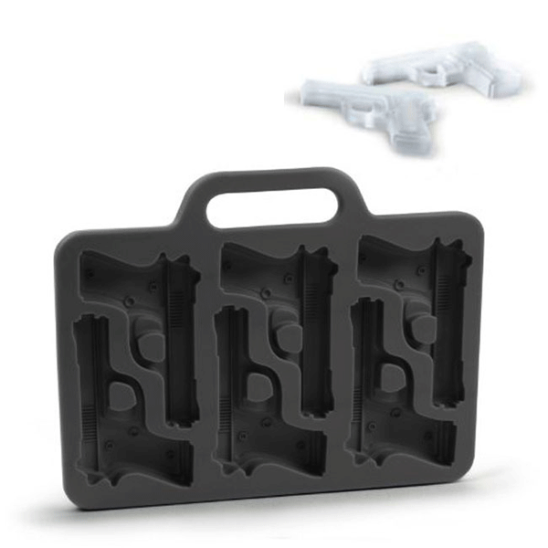 Honana CF-GI4 Gun Shape Silicone Ice Cube Tray Chocolate Pudding Jelly Mold Bar Drink Tool