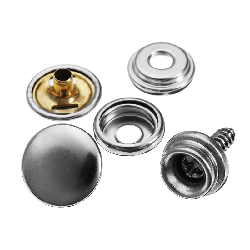 ZANLURE 25 Set Canvas Canopy Snap Stud Cap Boat Marine Cover Fastener Stainless Steel Screw