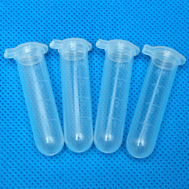 50pcs 5mL Disposable Graduated Clear Plastic Centrifuge Test Tube Vial Round Bottom Snap Cap