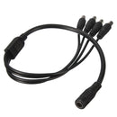 4 Channel 1 Female to 4 Male Power Cable Splitter For Secuirty Camera