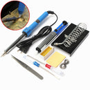 9Pcs 220V 60W Electric Iron Suit Electrical Welding Repair Soldering Tool Home Rosin Tweezers