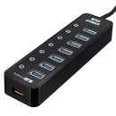 7 Ports USB 3.0 Hub Splitter LED Adapter Charging Port Switch