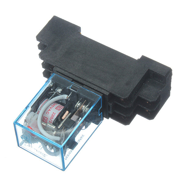 220V 10A Coil Power Relay DPDT LY2NJ HH62P HHC68A-2Z With Socket Base