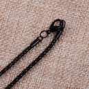 2 Pcs Retro Black Metal Long Tassel Pendant Clothes Costume Necklace Accessory